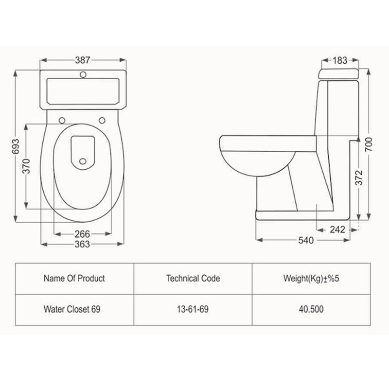 توالت فرنگی مروارید مدل رومینا