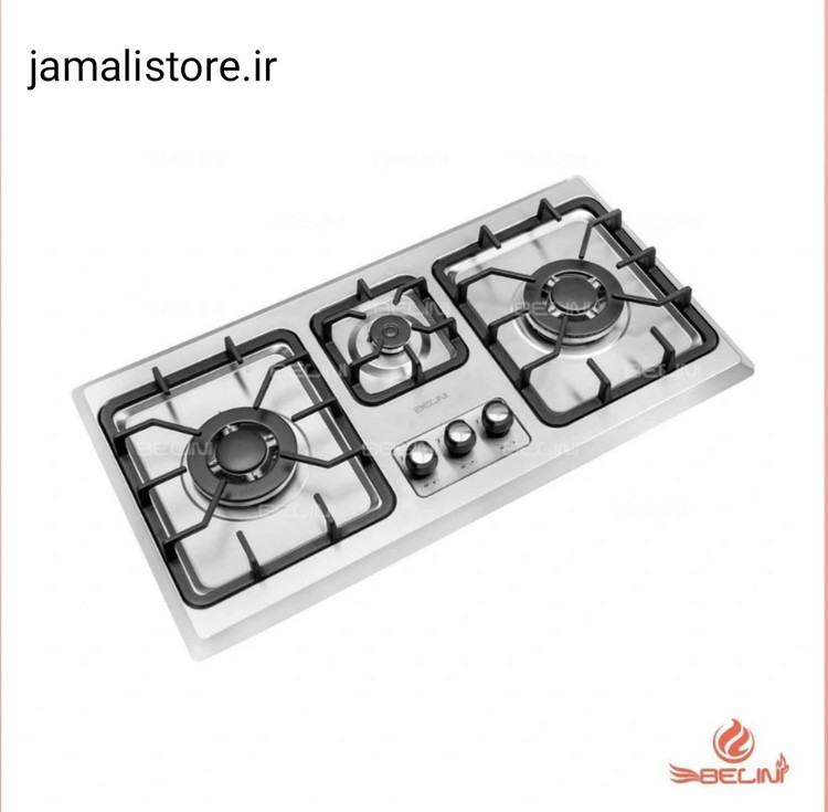 اجاق گاز صفحه ای 3 شعله استیل بلینی(ماهتیسا) مدل S 5009 پلوپز دار