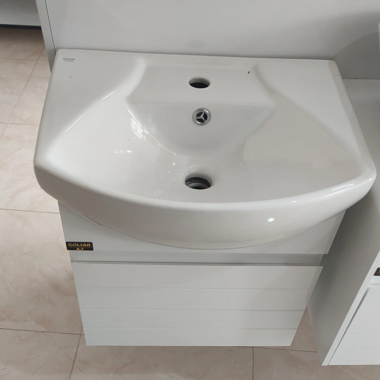 کابین و روشویی گلسار مدل پارمیس 50 رنگ سفید