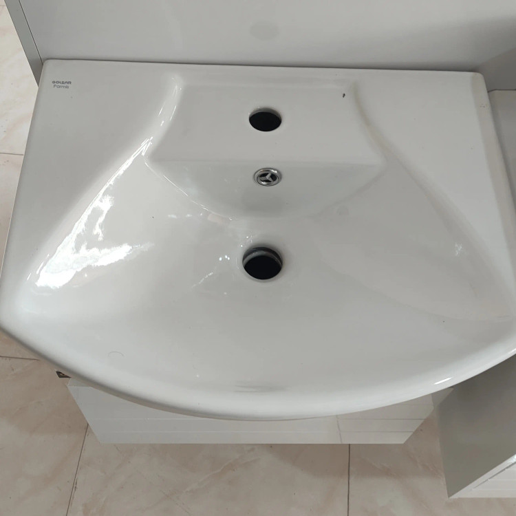 کابین و روشویی گلسار مدل پارمیس 50 رنگ سفید
